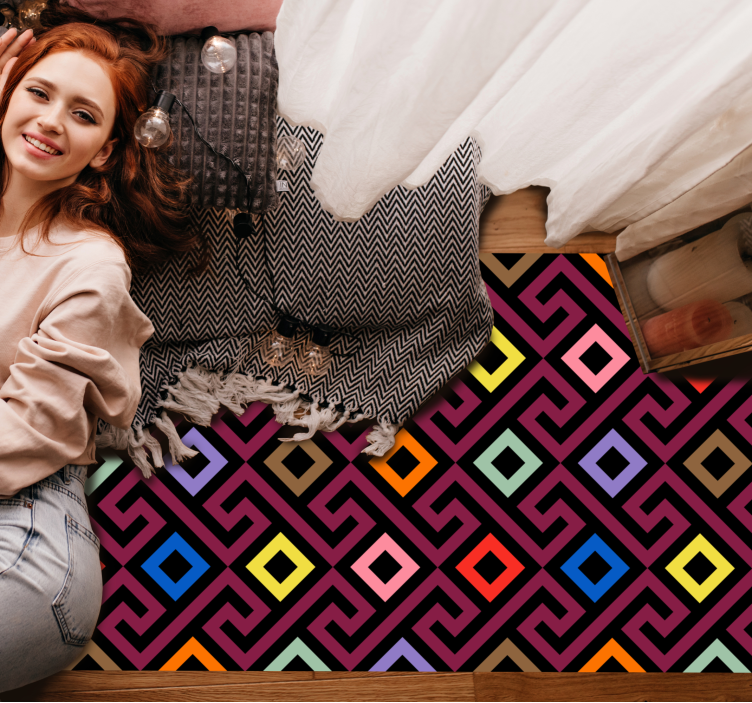 élénk stílus vinil szőnyeg geometriai - TenStickers