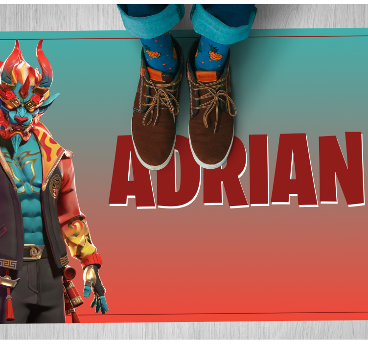 Névvel ellátott játékfigura vinil szőnyeg tinik - TenStickers