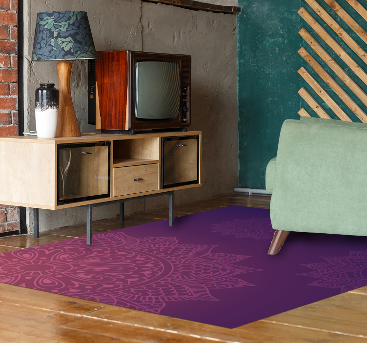 élénk kék és világos mandala vinyl szőnyeg - TenStickers