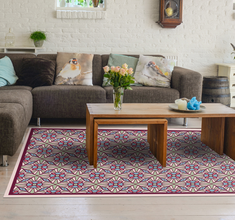 élénk kompozíció Vinil szőnyeg nappali - TenStickers