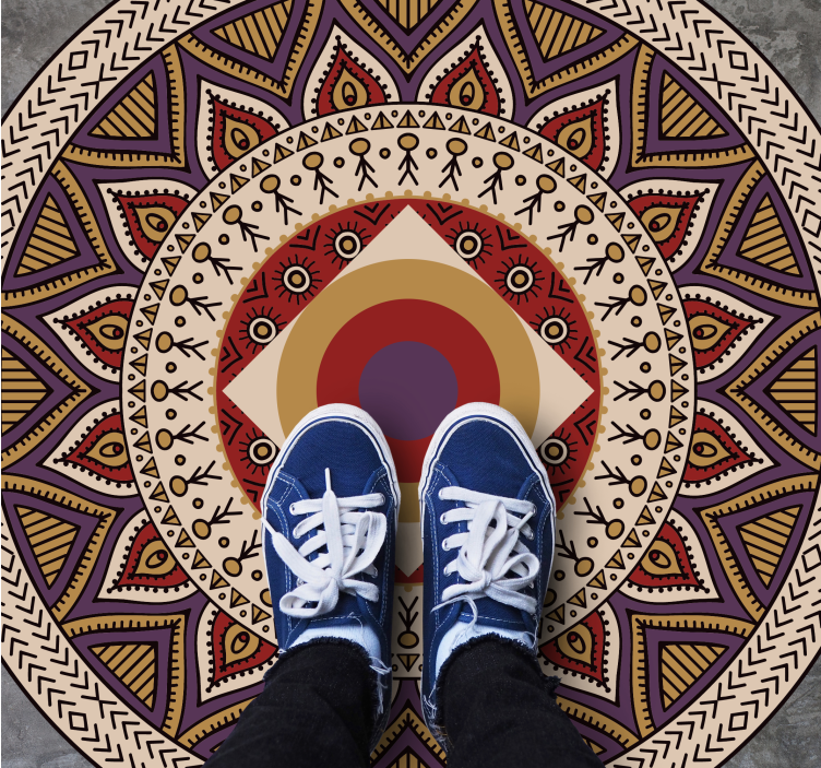 élénk kör alakú minta vinil szőnyeg mandala - TenStickers