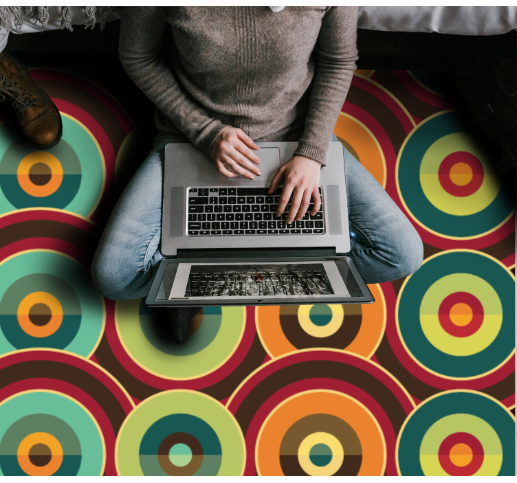 élénk kör alakú motívum vinil szőnyeg geometriai - TenStickers