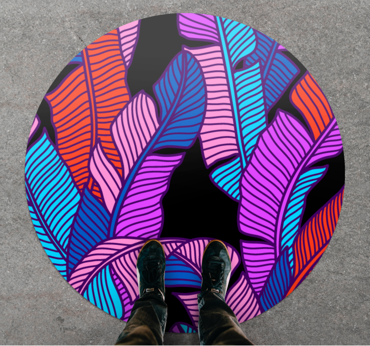 élénk levélelemek vinil szőnyeg virágok és növények - TenStickers