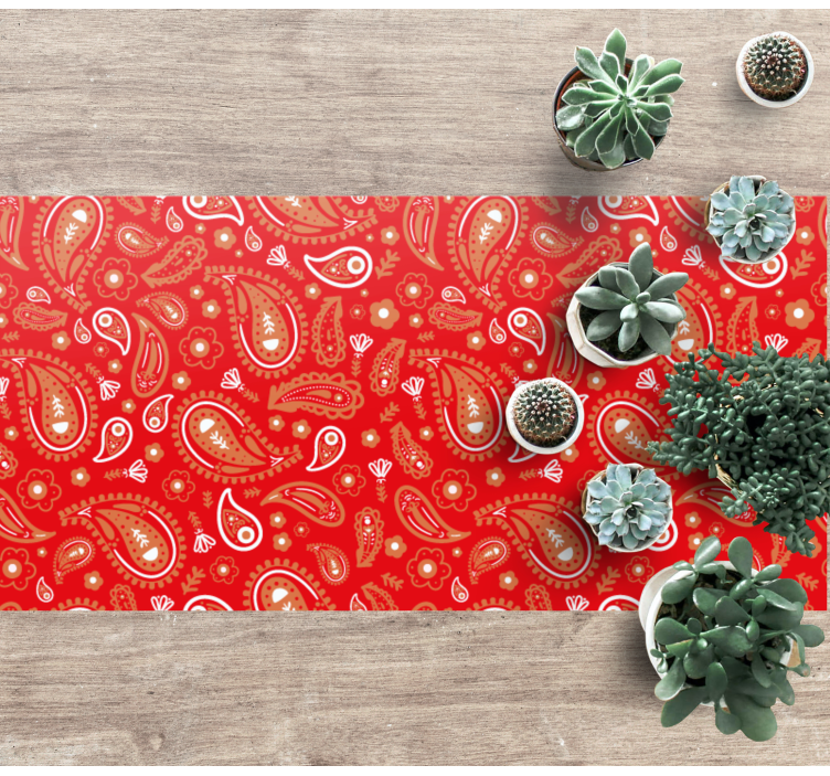 Élénk paisley mintás vinil szőnyeg mozaik - TenStickers