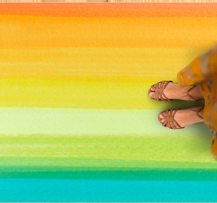 élénk színátmenetes vonalak Vinil szőnyeg nappali - TenStickers