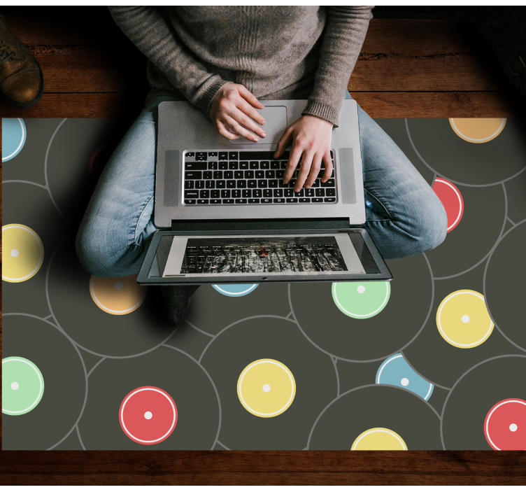 élénk színű bakelitlemezek vinil szőnyeg tinik - TenStickers