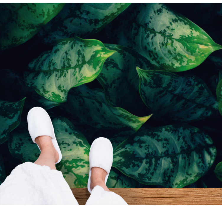 élénk zöld levelek vinil szőnyeg természet - TenStickers