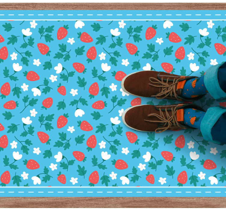 Eper virágmotívum vinil szőnyeg konyha - TenStickers