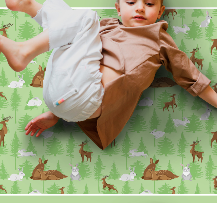 Zöld erdei lények vinil szőnyeg állat - TenStickers