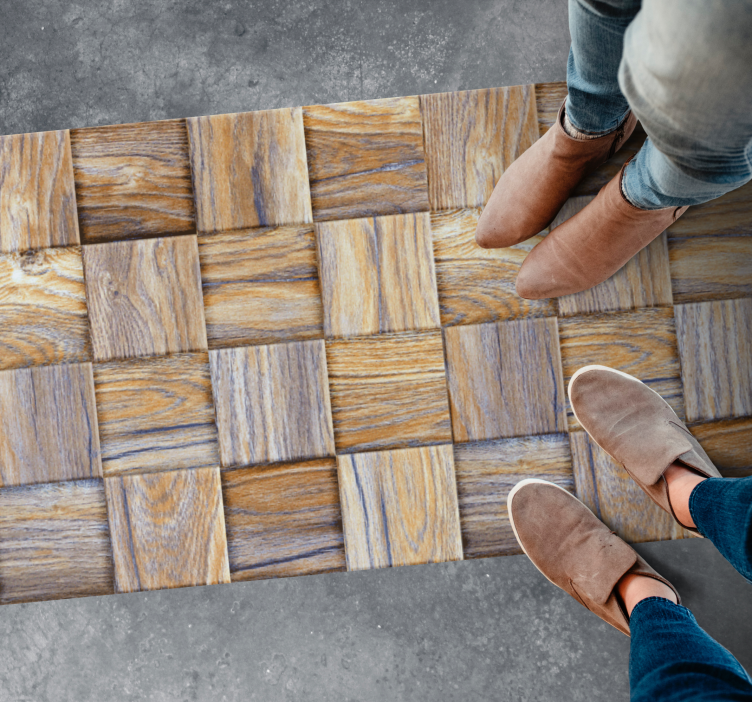 Blokk stílus vinil szőnyeg fa hatása - TenStickers