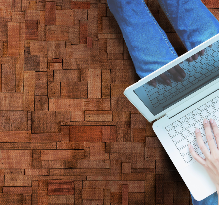 Fa tégla utánzat fa hatású vinil szőnyeg - TenStickers