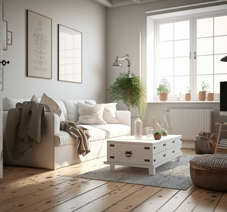 Lenyűgöző fehér cement vinil szőnyeg - TenStickers