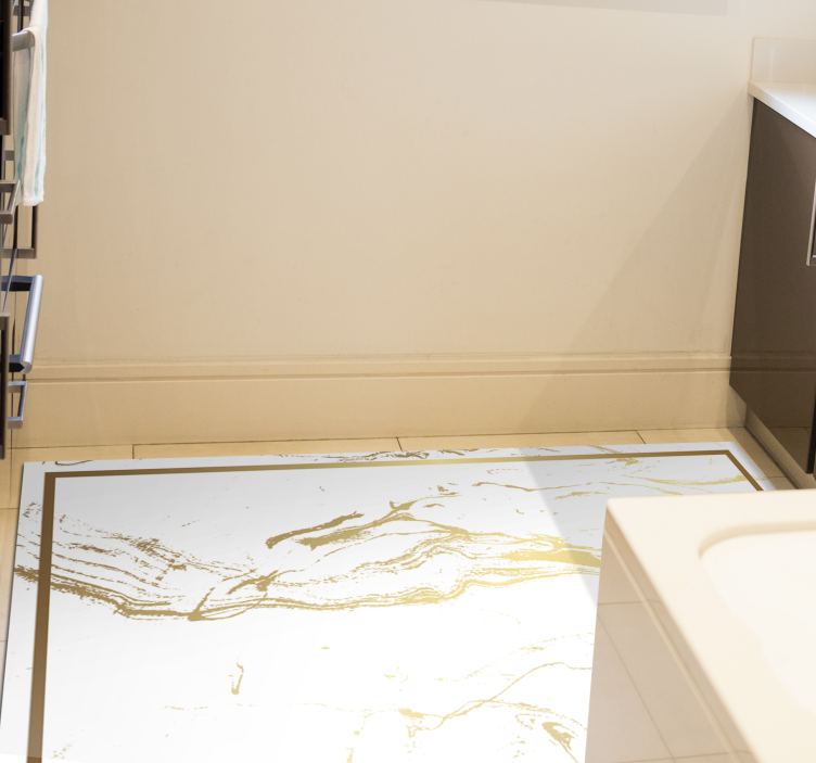 Fehér és arany márvány hatású textúra vinil szőnyeg - TenStickers