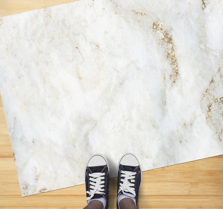 Fehér és arany márvány kő vinyl szőnyeg - TenStickers