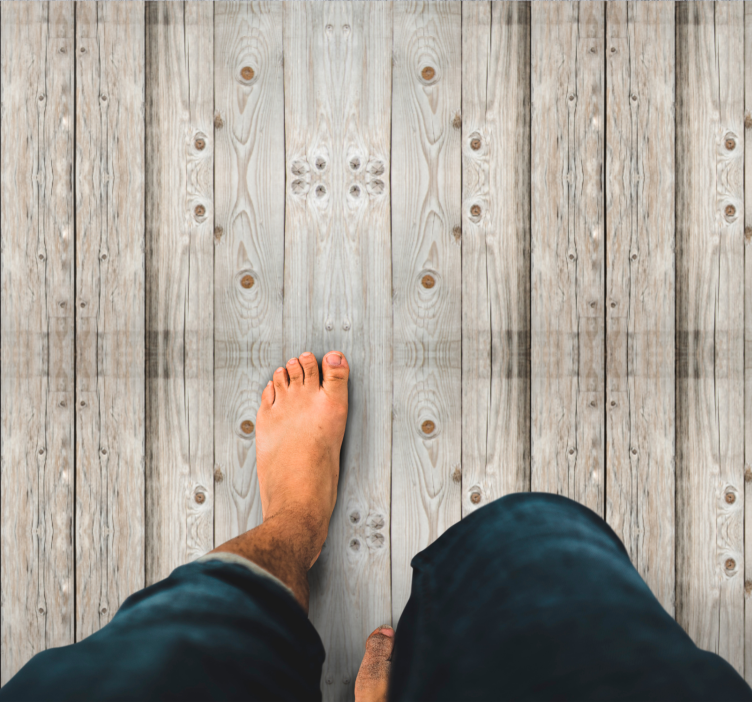 Fehér fenyőfa hatású vinil padlószőnyeg - TenStickers