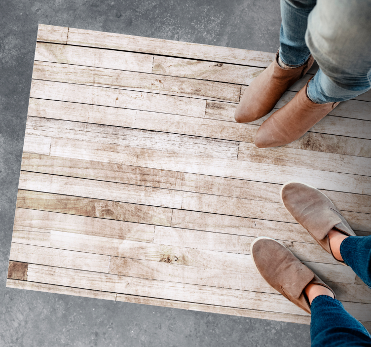 Fehér vintage deszka minta textúra szőnyeg - TenStickers