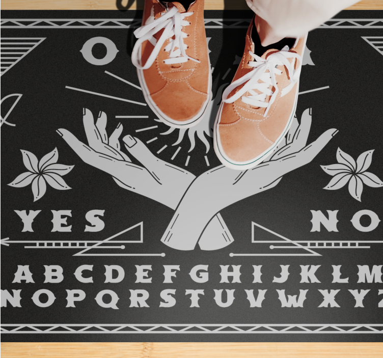 Fekete -fehér ouija tábla vintage szőnyeg - TenStickers