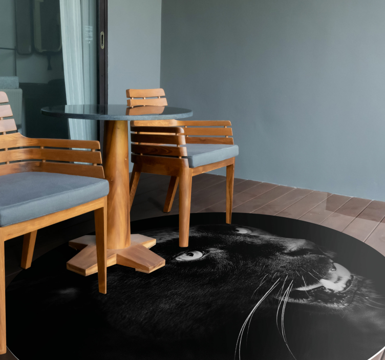 Fekete párduc portré állatszőnyeg - TenStickers