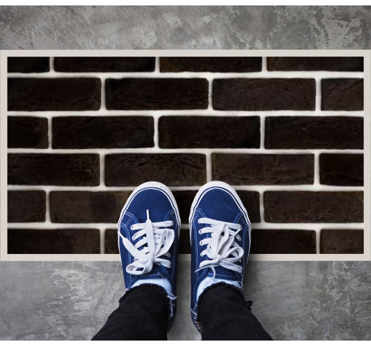 Fekete téglaminta vinil szőnyeg kőhatás - TenStickers