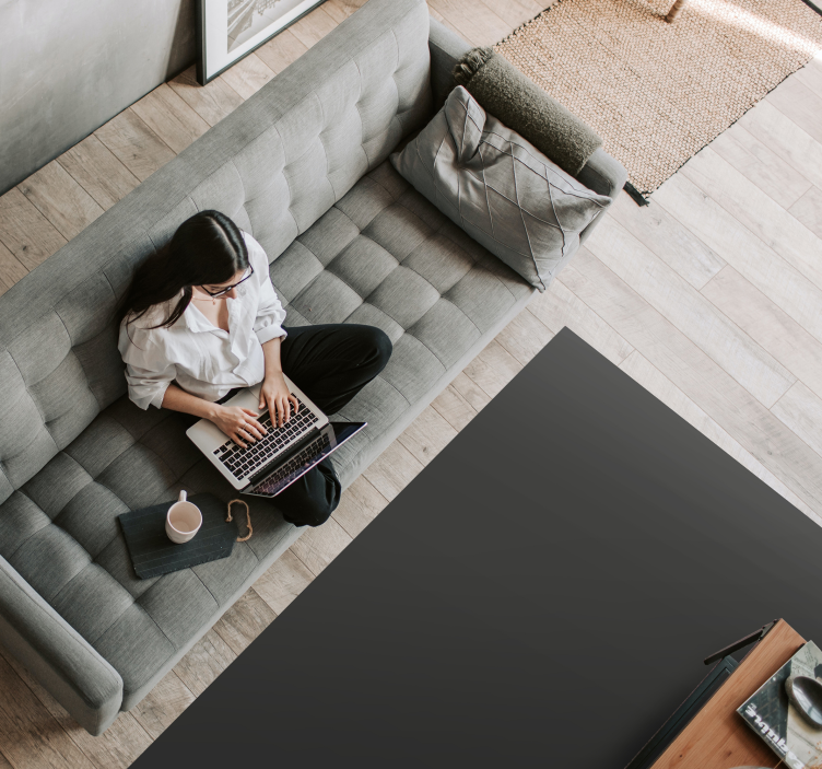 Fekete Vinil szőnyeg nappali - TenStickers