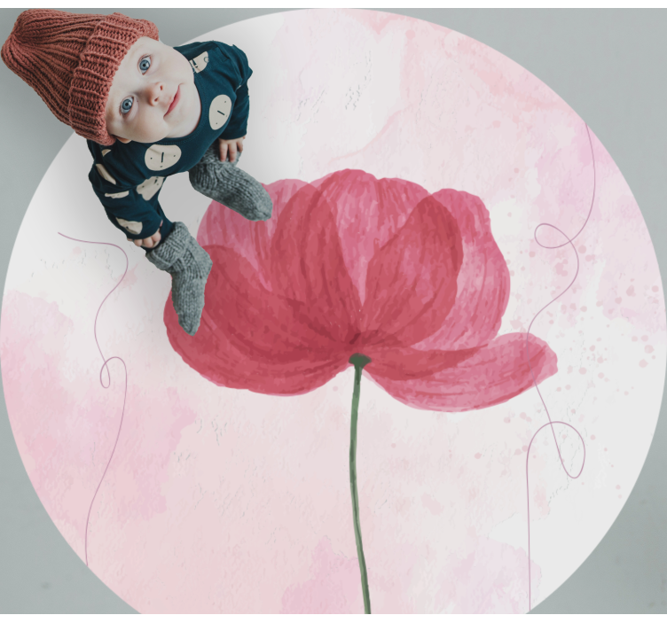 Festett virág körkörös szőnyeg - TenStickers