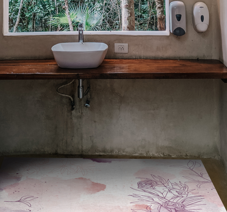 Finom pasztell virágok vinil szőnyeg - TenStickers