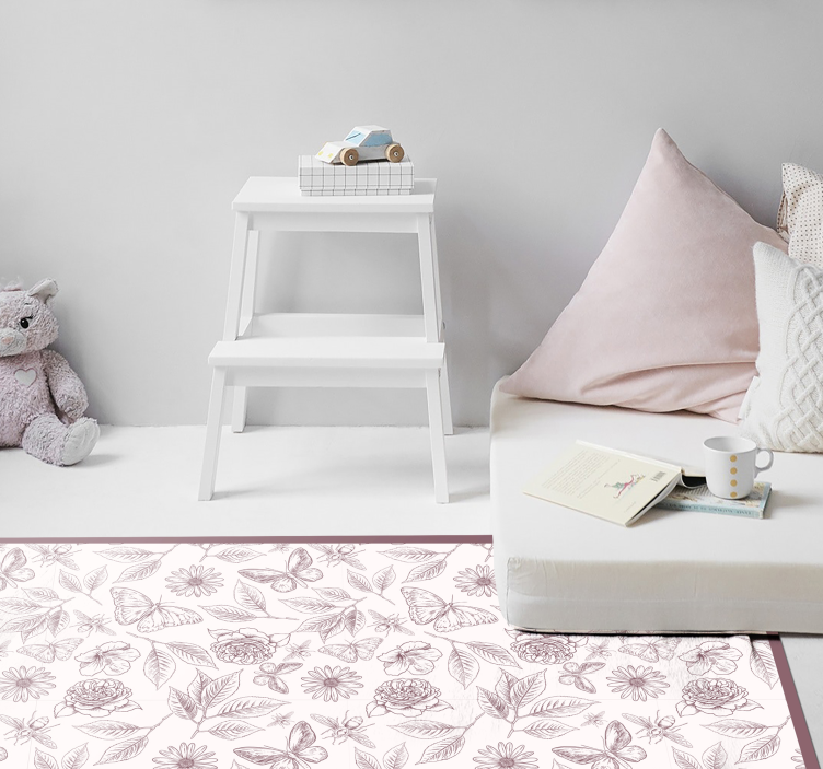 Finom virágkompozíció vinil szőnyeg virágok és növények - TenStickers