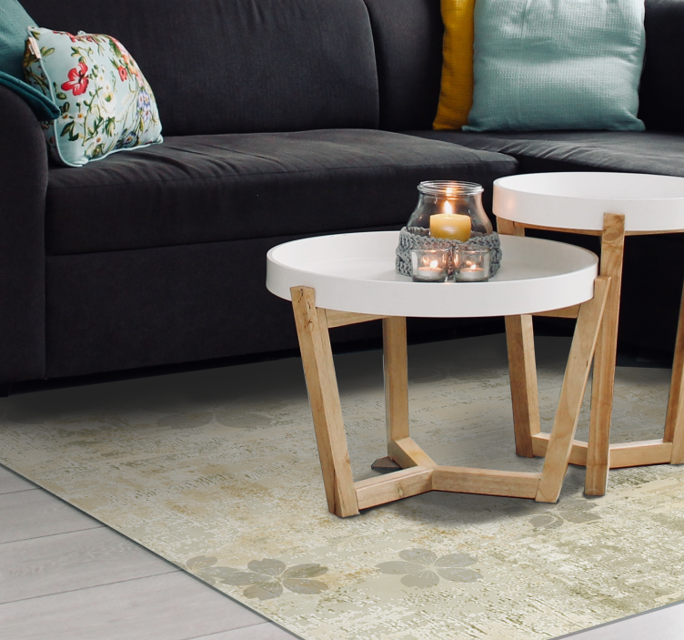 Finom virágos elegancia Vinil szőnyeg nappali - TenStickers