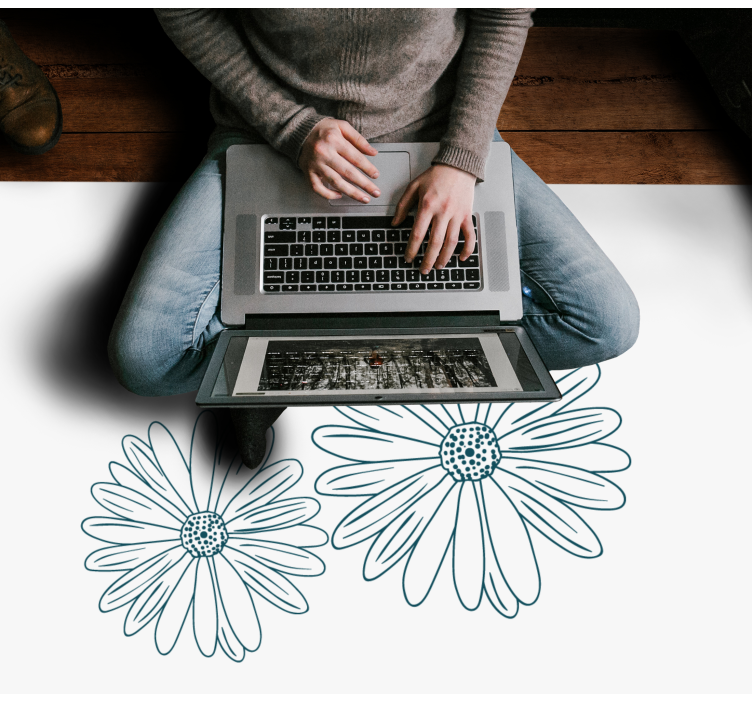 Finom virágos érintés vinil szőnyeg virágok és növények - TenStickers