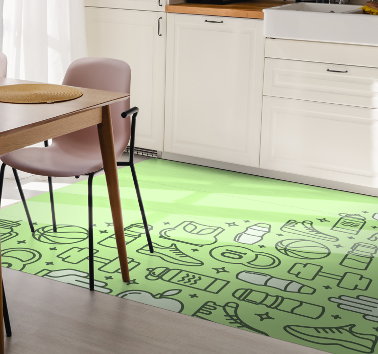 Fitnesz kellékek vinil szőnyeg mások - TenStickers