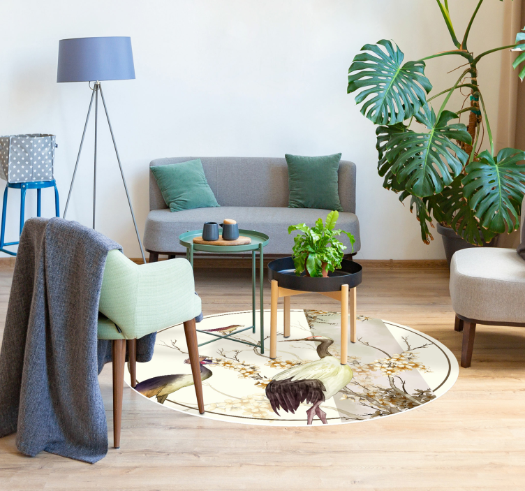 Gallyak és madarak chinoiserie állatszőnyeg - TenStickers