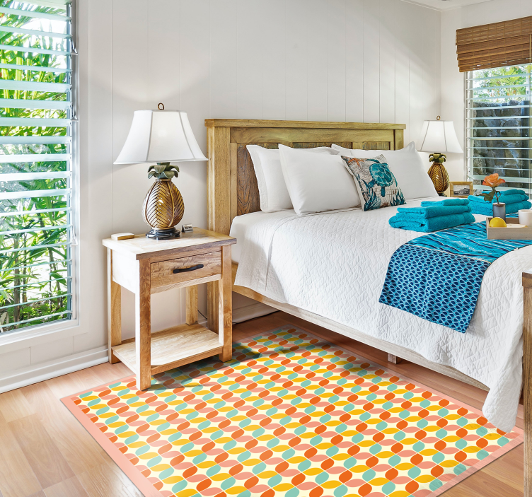 Geometriai hatszögek vinil szőnyeg geometriai - TenStickers