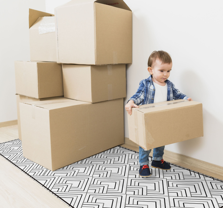 Geometriai labirintus minta vinil szőnyeg geometriai - TenStickers