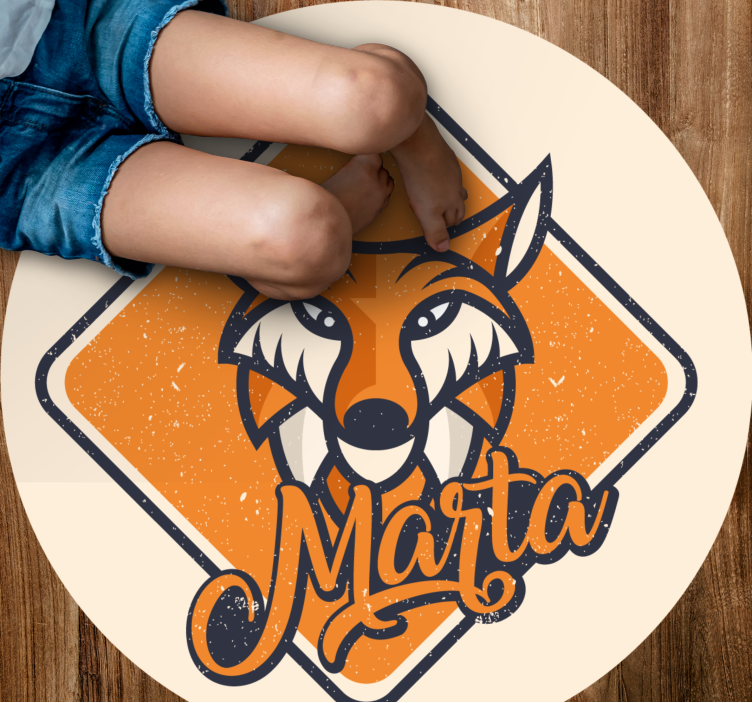 Geometrikus-állatok modern róka egyedi szőnyeg - TenStickers