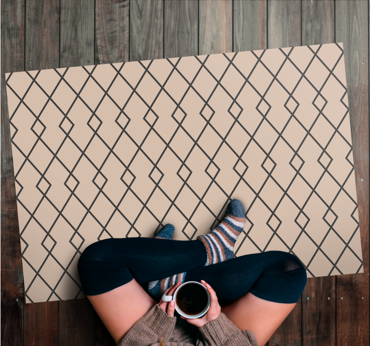 Geometrikus bézs gyémánt mintás geometrikus szőnyegek - TenStickers