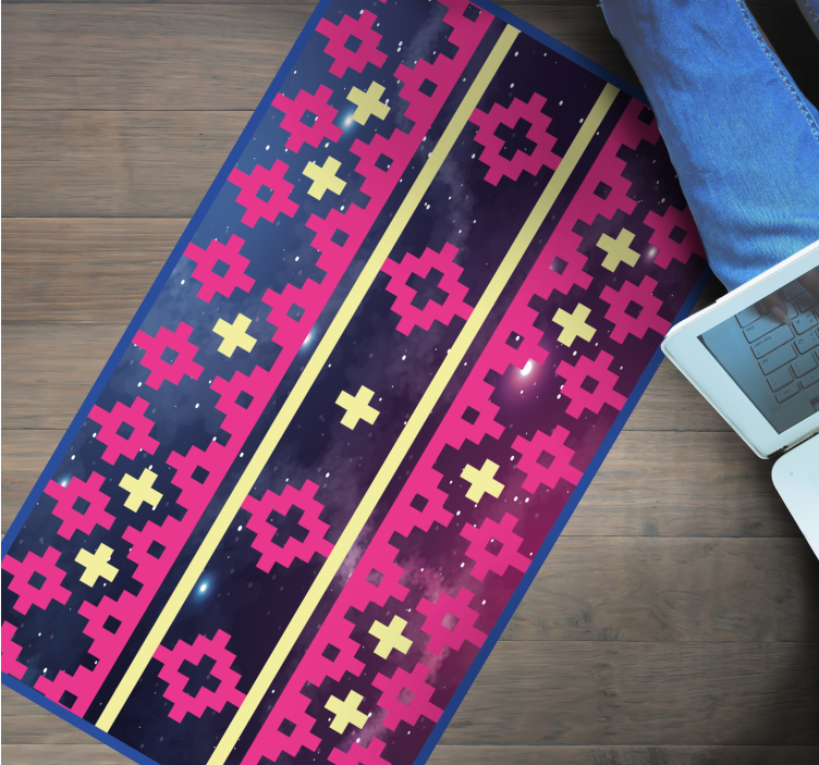 Geometrikus kozmosz minta vinil szőnyeg világtérkép - TenStickers