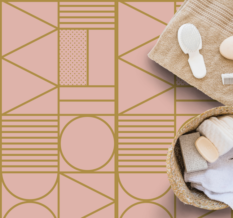 Arany és rózsaszín minta vinil szőnyeg geometriai - TenStickers