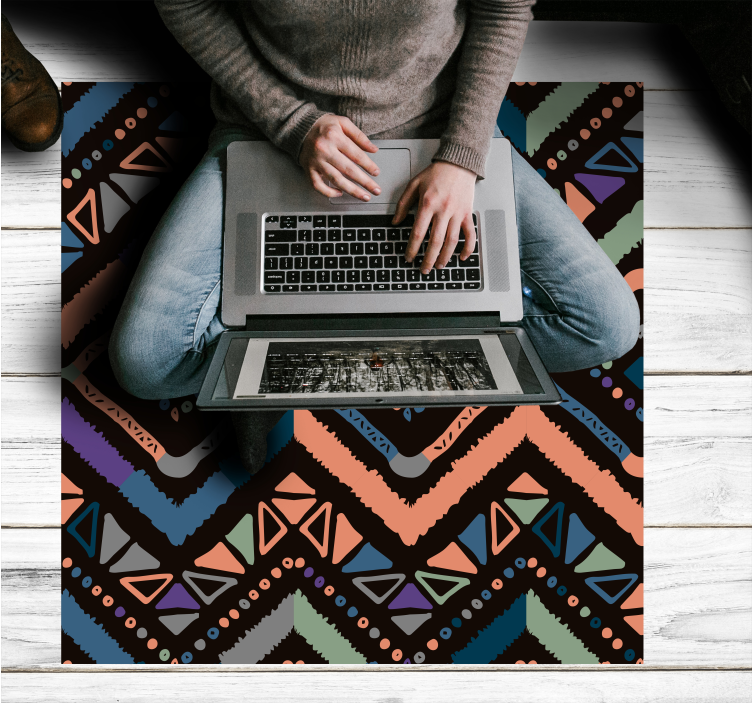 Geometrikus színrészletek vinil szőnyeg skandináv - TenStickers