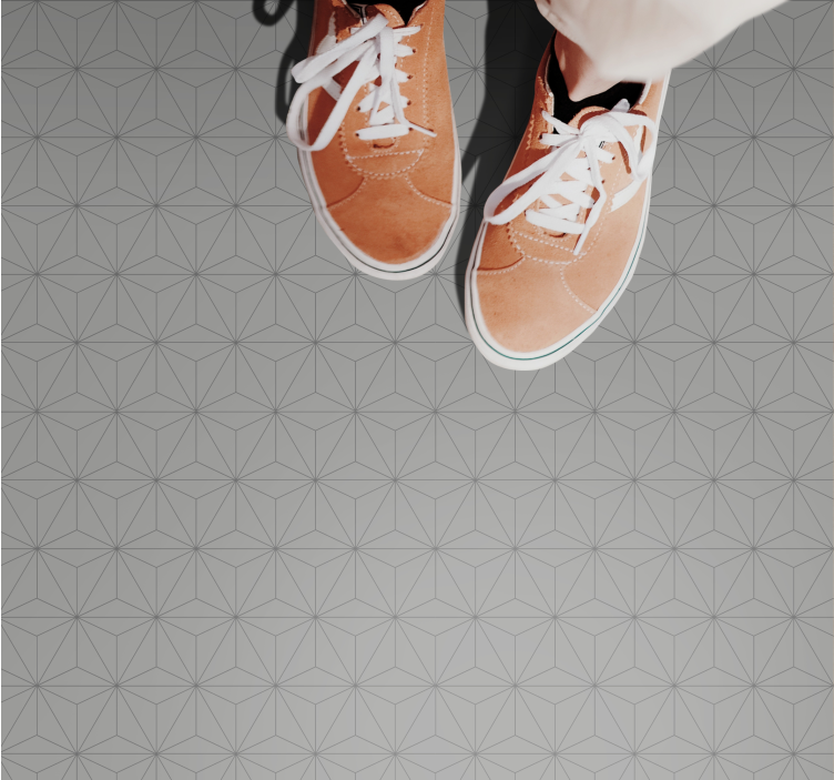 Geometrikus szürke motívum vinil szőnyeg csempe hatás - TenStickers