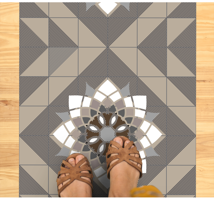 Geometrikus virágmotívum vinil szőnyeg mozaik - TenStickers