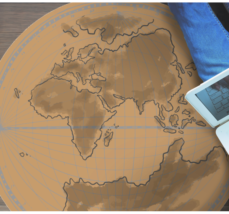 Globális térkép kontúrja vinil szőnyeg világtérkép - TenStickers