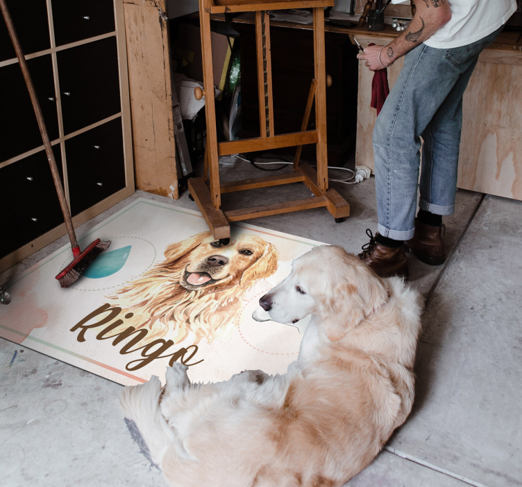 Golden retriever víz- és táplálékállat szőnyeg - TenStickers