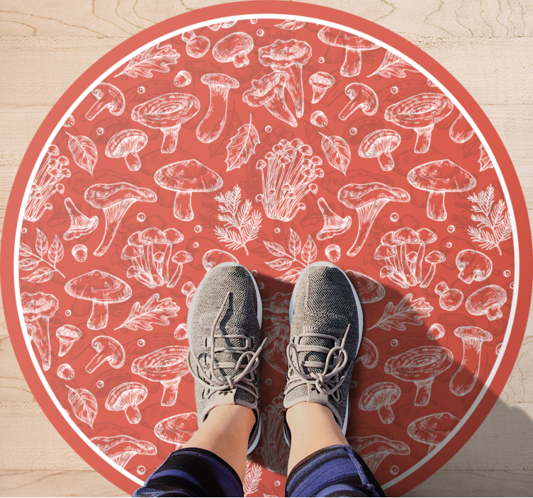 Gomba illusztráció vinil szőnyeg természet - TenStickers