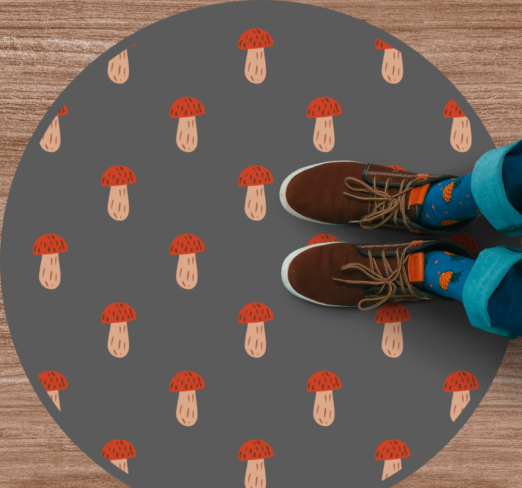 Gombás mintás kerek vinil szőnyeg konyha - TenStickers