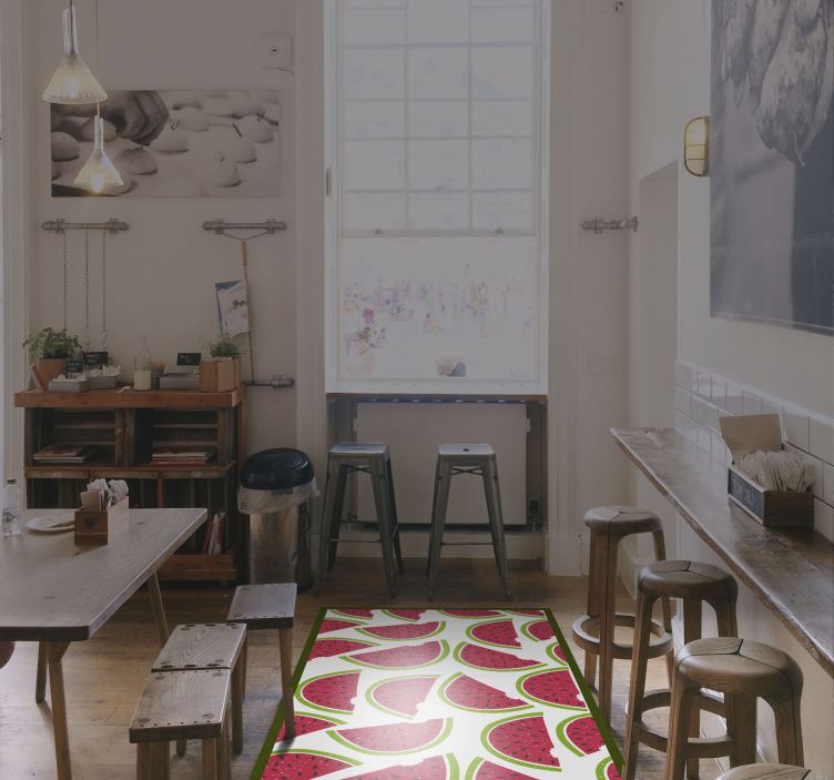 Görögdinnye szelet minta vinil szőnyeg virágok és növények - TenStickers