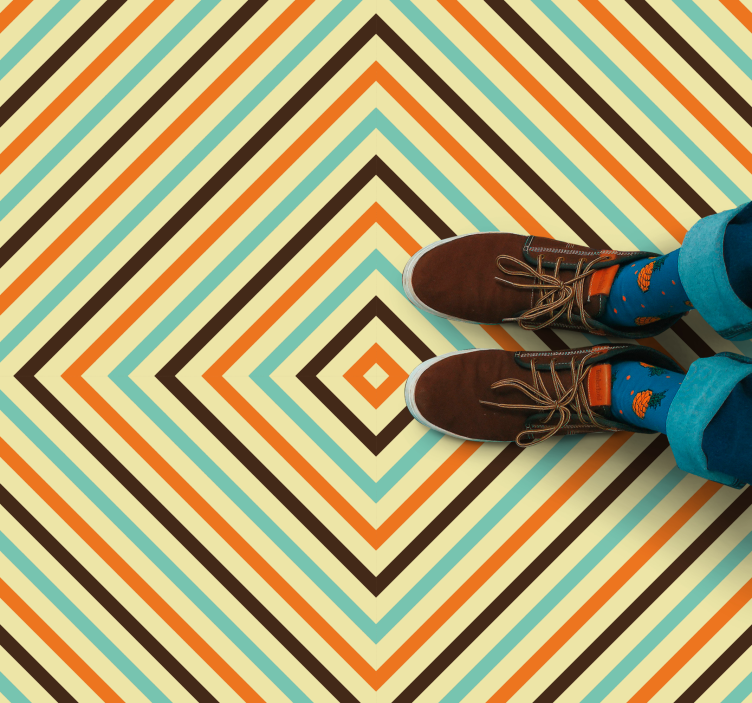 Gyémánt mintás vonalak vinil szőnyeg geometriai - TenStickers