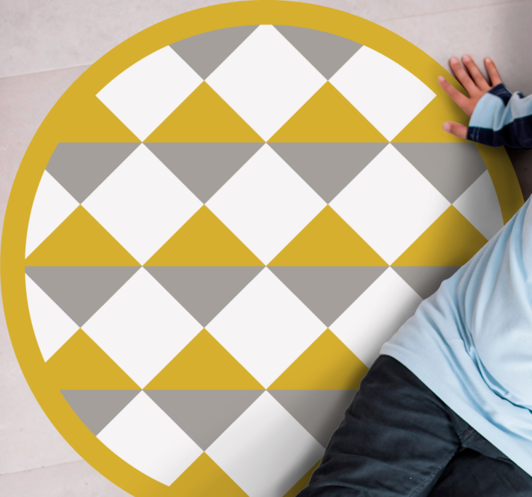 Gyémántmintás kör vinil szőnyeg geometriai - TenStickers