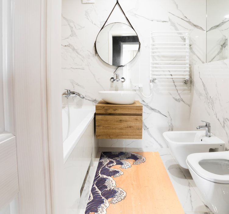 Hagyományos japán wave vinyl szőnyeg - TenStickers