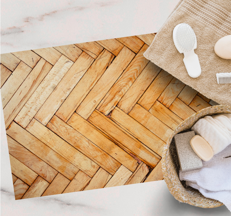 Halszálkaminta vinil szőnyeg fa hatása - TenStickers