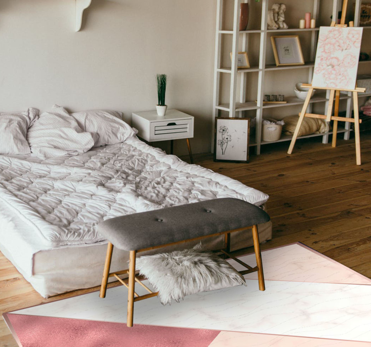 Háromszög alakú márvány vinil szőnyeg hálószoba - TenStickers